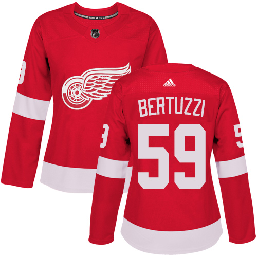 Adidas Detroit Red Wings #59 Tyler Bertuzzi Red Home Authentic Women's Stitched Jersey Womens
