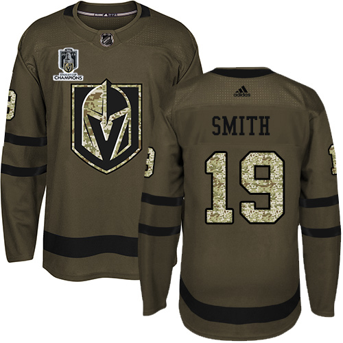 Adidas Golden Knights #19 Reilly Smith Green 2023 Stanley Cup Champions Salute To Service Stitched Jersey