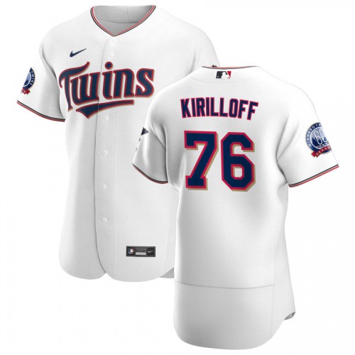 Minnesota Minnesota Twins #76 Alex Kirilloff Men's White Home 2020 60th Season Authentic Team Jersey Men's