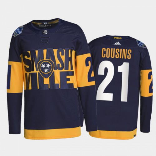 Adidas Nashville Predators #21 Nick Cousins Men's 2022 Stadium Series Authentic Jersey - Navy Men's