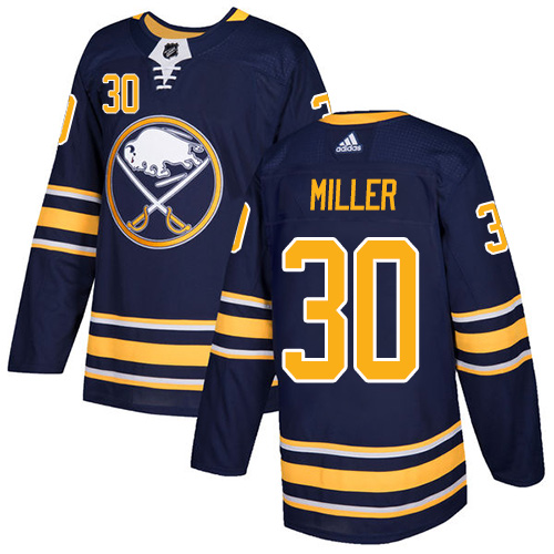 Adidas Buffalo Sabres #30 Ryan Miller Navy Blue Home Authentic Stitched Jersey Men's
