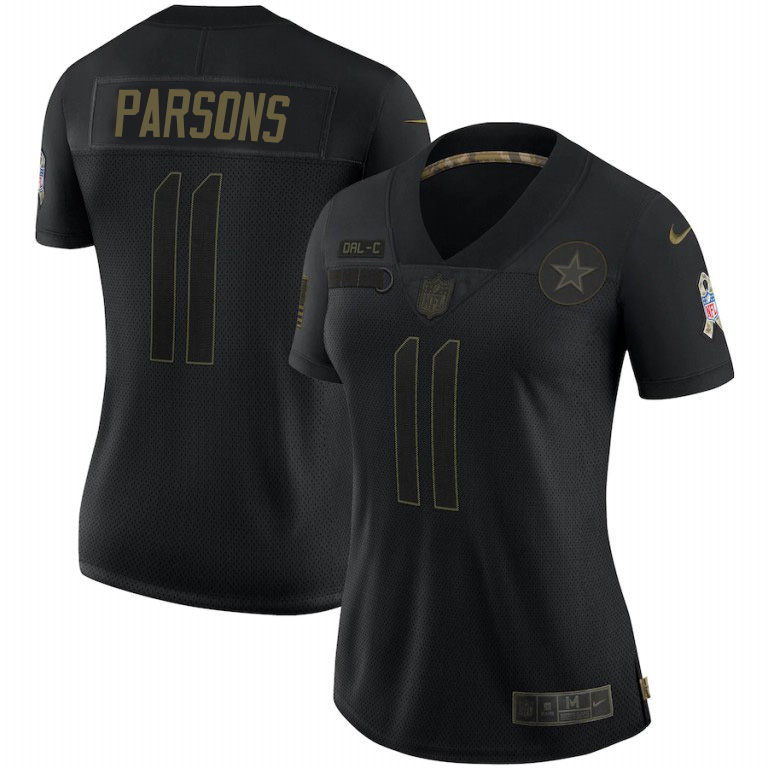 Dallas Cowboys #11 Micah Parsons Black Women's 2020 Salute To Service Limited Jersey Black
