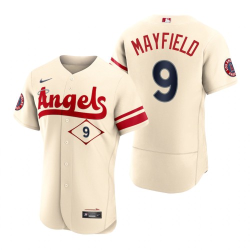 Los Angeles Los Angeles Angels #9 Jack Mayfield Cream Men's Authentic 2022 City Connect Jersey Men's