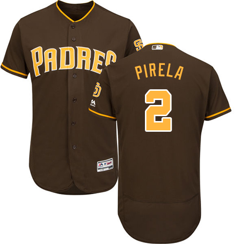 San Diego Padres #2 Jose Pirela Brown Flexbase Authentic Collection Stitched Jersey Men's