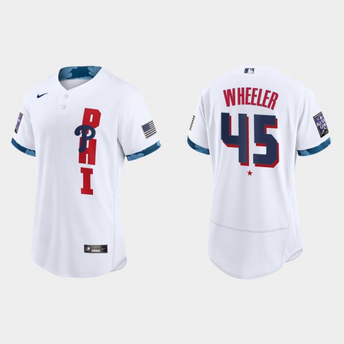 Philadelphia Philadelphia Phillies #45 Zack Wheeler 2021 All Star Game Authentic White Jersey Men's