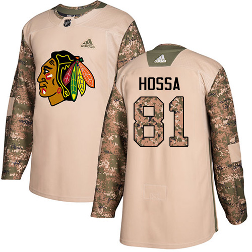 Adidas Chicago Blackhawks #81 Marian Hossa Camo Authentic 2017 Veterans Day Stitched Jersey Men's