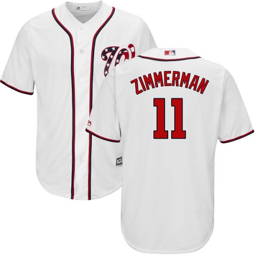 Washington Nationals #11 Ryan Zimmerman White Cool Base Stitched Youth Jersey Youth