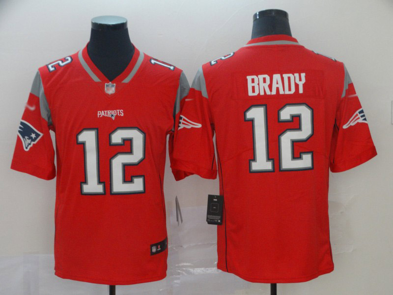 Patriots #12 Tom Brady Red Men's Stitched Limited Inverted Legend Jersey