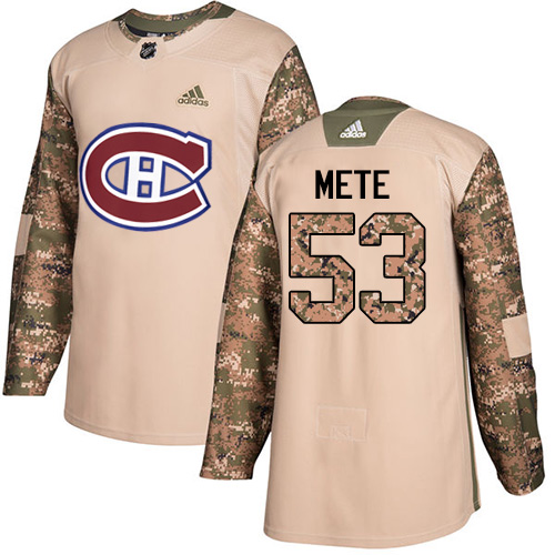 Adidas Montreal Canadiens #53 Victor Mete Camo Authentic 2017 Veterans Day Stitched Jersey Men's