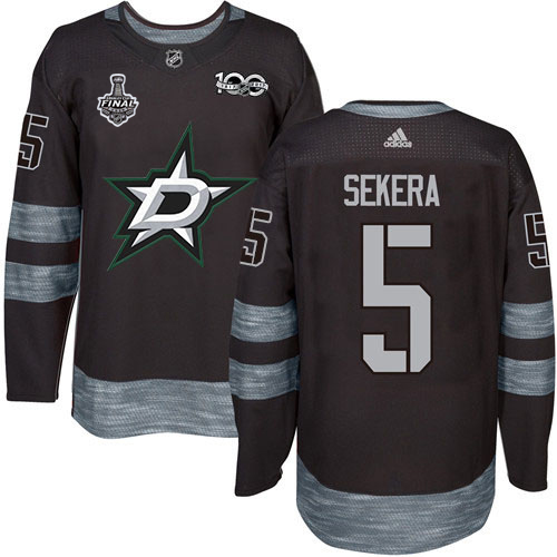 Adidas Dallas Stars #5 Andrej Sekera Black 1917-2017 100th Anniversary 2020 Stanley Cup Final Stitched Jersey Men's
