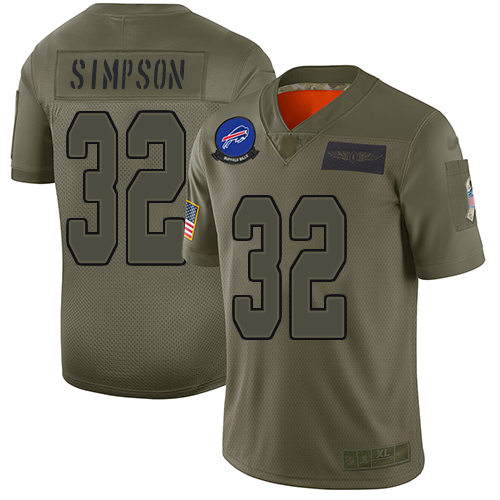 Buffalo Bills #32 O. J. Simpson Camo Youth Stitched Limited 2019 Salute to Service Jersey Youth