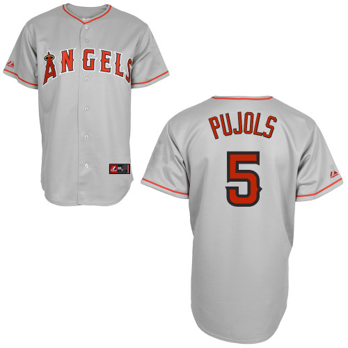 Los Angeles Angels of Anaheim #5 Albert Pujols Grey Cool Base Stitched Jersey Men's