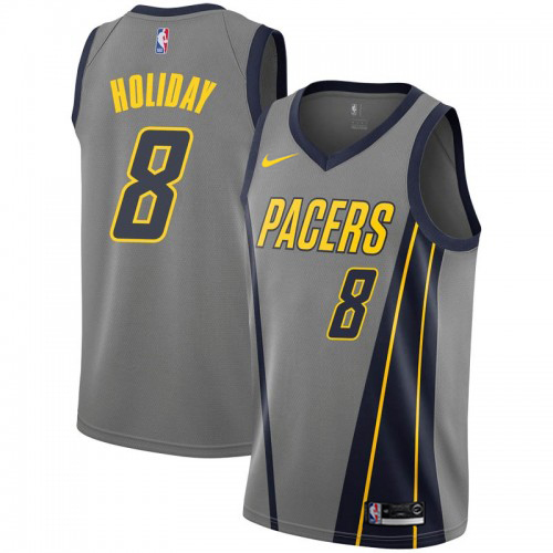 Indiana Pacers #8 Justin Holiday Gray Youth Swingman City Edition 2018/19 Jersey Youth