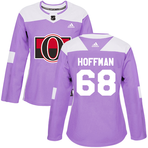 Adidas Ottawa Senators #68 Mike Hoffman Purple Authentic Fights Cancer Women's Stitched Jersey Womens