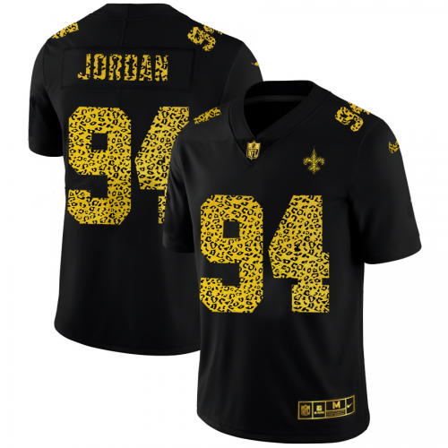 New Orleans New Orleans Saints #94 Cameron Jordan Men's Leopard Print Fashion Vapor Limited Jersey Black Men's