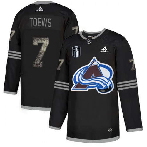 Adidas Colorado Avalanche #7 Devon Toews Black 2022 Stanley Cup Final Patch Authentic Classic Stitched Jersey Men's