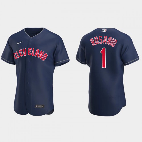 Cleveland Guardians #1 Amed Rosario Men's 2022 Authentic Alternate Stitched Jersey - Navy Men's