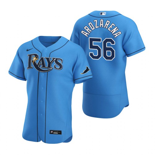 Tampa Bay Tampa Bay Rays #56 Randy Arozarena Men's Light Blue Alternate 2020 Authentic Player Jersey Men's