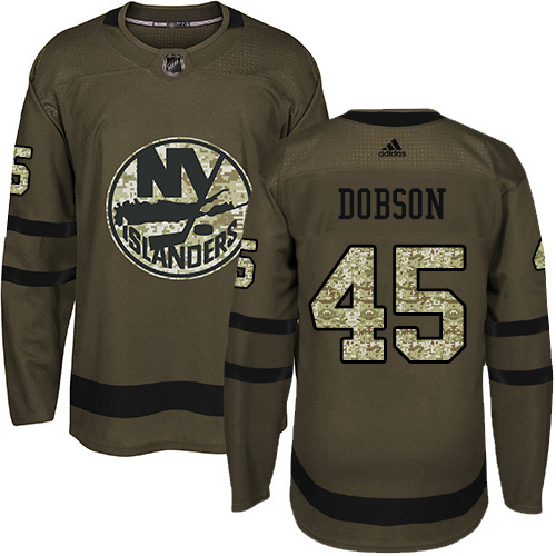 Adidas New York Islanders #45 Noah Dobson Green Salute to Service Stitched Jersey Men's