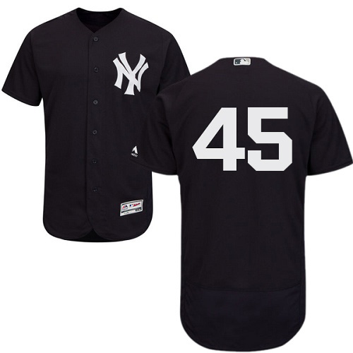 New York Yankees #45 Luke Voit Navy Blue Flexbase Authentic Collection Stitched Jersey Men's