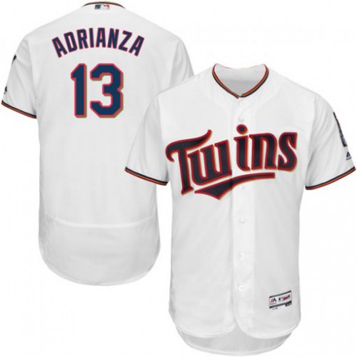 Minnesota Twins #13 Ehire Adrianza White Flexbase Authentic Collection Stitched Jersey Men's