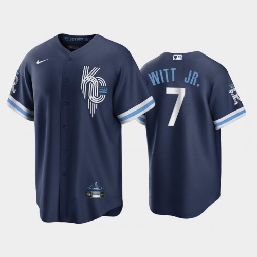 Kansas City Kansas City Royals #7 Bobby Witt Jr. Men's Game Replica 2022 City Connect Navy Jersey Men's