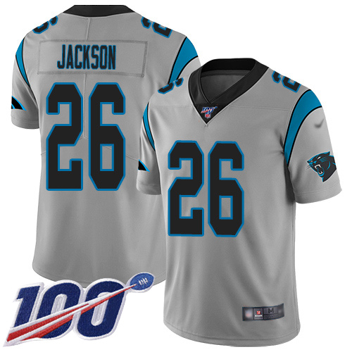 Carolina Panthers #26 Donte Jackson Silver Men's Stitched Limited Inverted Legend 100th Season Jersey Men's