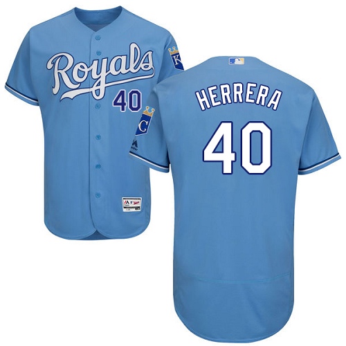 Kansas City Royals #40 Kelvin Herrera Light Blue Flexbase Authentic Collection Stitched Jersey Men's