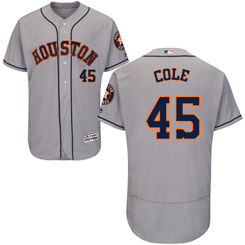 Houston Astros #45 Gerrit Cole Grey Flexbase Authentic Collection Stitched Jersey Men's