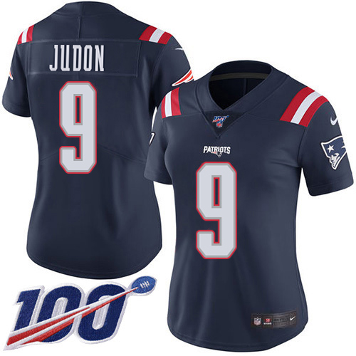 Patriots #9 Matt Judon Navy Blue Women's Stitched Limited Rush 100th Season Jersey
