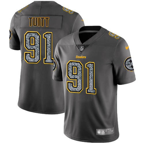 Pittsburgh Steelers #91 Stephon Tuitt Gray Static Youth Stitched Vapor Untouchable Limited Jersey Youth
