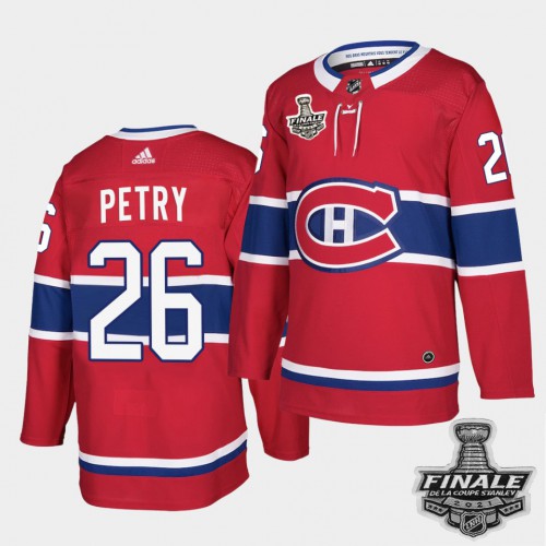 Adidas Montreal Canadiens #26 Jeff Petry Red Home Authentic 2021 Stanley Cup Final Patch Jersey Men's