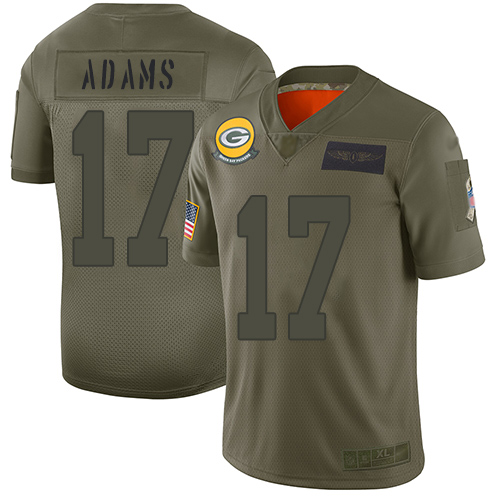 Packers #17 Davante Adams Camo Youth Stitched Limited 2019 Salute To Service Jersey