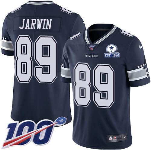 Dallas Cowboys #89 Blake Jarwin Navy Blue Team Color Men's Stitched With Established In 1960 Patch 100th Season Vapor Untouchable Limited Jersey M