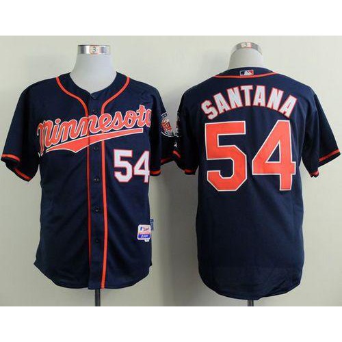 Minnesota Twins #54 Ervin Santana Navy Blue Alternate Road Cool Base Stitched Jersey Men's