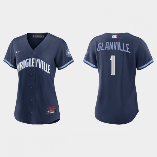 Chicago Chicago Cubs #1 Doug Glanville Women's 2021 City Connect Navy Jersey Womens