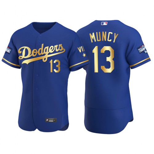 Los Angeles Los Angeles Dodgers #13 Max Muncy Men's Authentic 2021 Gold Program World Series Champions Jersey Royal Men's