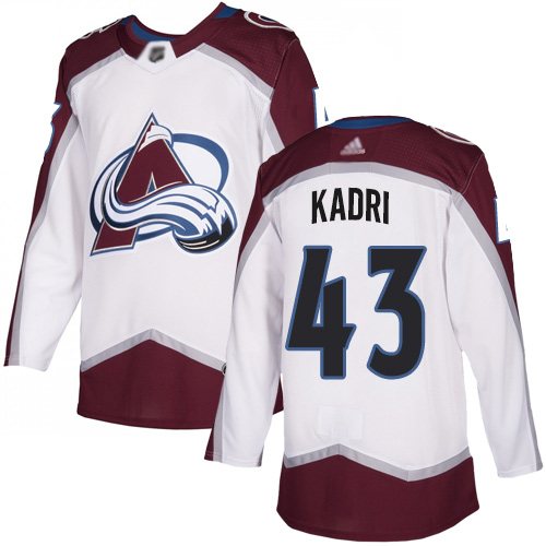 Adidas Colorado Avalanche #43 Nazem Kadri White Road Authentic Stitched Jersey Men's