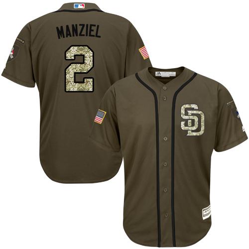 San Diego Padres #2 Johnny Manziel Green Salute to Service Stitched Jersey Men's