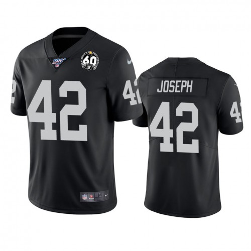 Las Vegas Raiders #42 Karl Joseph Black 60th Anniversary Vapor Limited Stitched 100th Season Jersey Men's