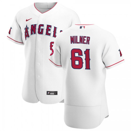 Los Angeles Los Angeles Angels #61 Hoby Milner Men's White Home 2020 Authentic Player Jersey Men's