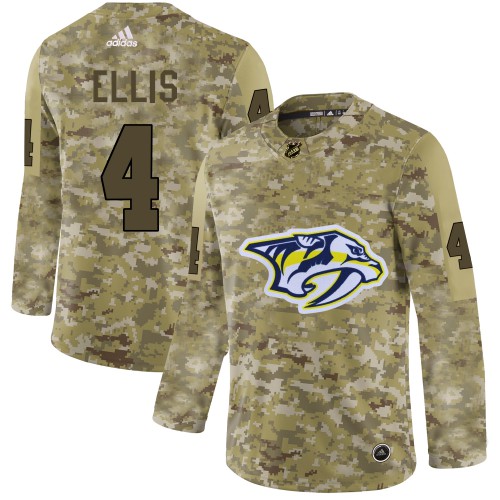 Adidas Nashville Predators #4 Ryan Ellis Camo Authentic Stitched Jersey Men's