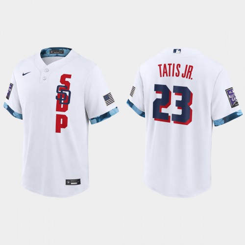 San Diego San Diego Padres #23 Fernando Tatis Jr. 2021 All Star Game Fan's Version White Jersey Men's