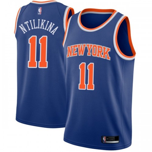 New York Knicks #11 Frank Ntilikina Blue Womens Swingman Icon Edition Jersey Womens