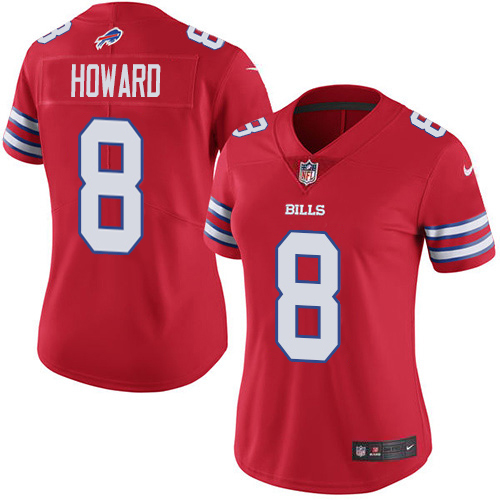 Buffalo Bills #8 O. J. Howard Red Women's Stitched Limited Rush Jersey Womens