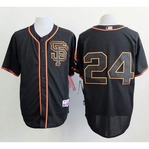 San Francisco Giants #24 Willie Mays Black Alternate Cool Base Stitched Jersey Men's