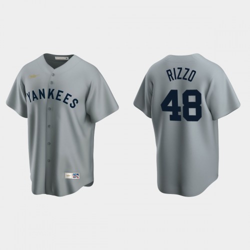 New York New York Yankees #48 Anthony Rizzo Men's Gray Cooperstown Collection Jersey Men's