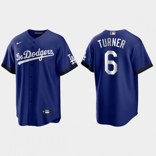Los Angeles Los Angeles Dodgers #6 Trea Turner Men's 2021 City Connect Game Jersey Royal Men's