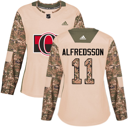 Adidas Ottawa Senators #11 Daniel Alfredsson Camo Authentic 2017 Veterans Day Women's Stitched Jersey Womens
