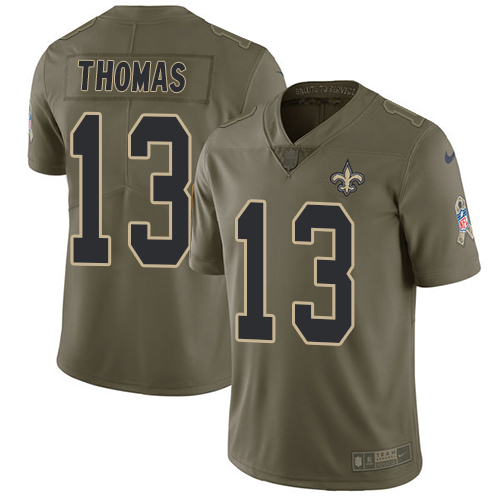 Saints #13 Michael Thomas Olive Youth Stitched Limited 2017 Salute To Service Jersey